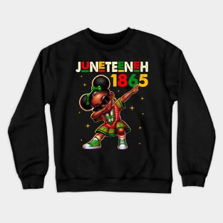 Juneteenth Dabbing Black Girls Queen Melanin Brown Skin Dab Crewneck Sweatshirt